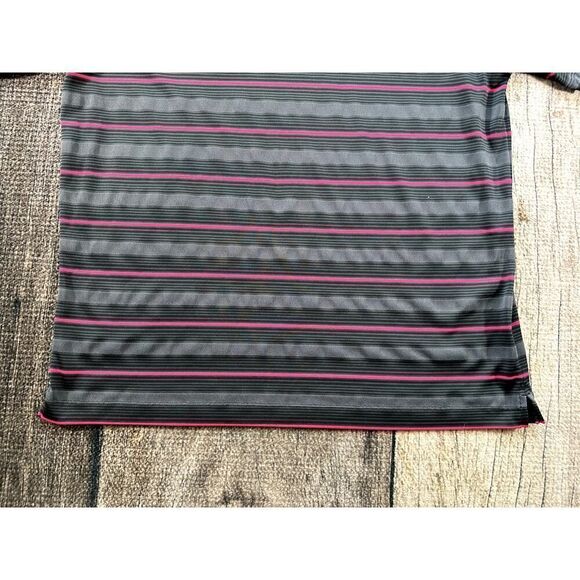 Nike Golf Dri Fit Black Pink Striped Broadlands Polo Shirt Men's Large Dri-Fit - Picture 5 of 8